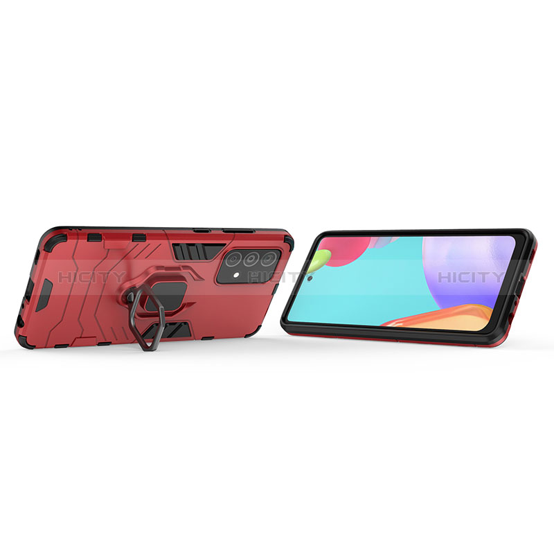 Custodia Silicone e Plastica Opaca Cover con Magnetico Anello Supporto per Samsung Galaxy A52s 5G