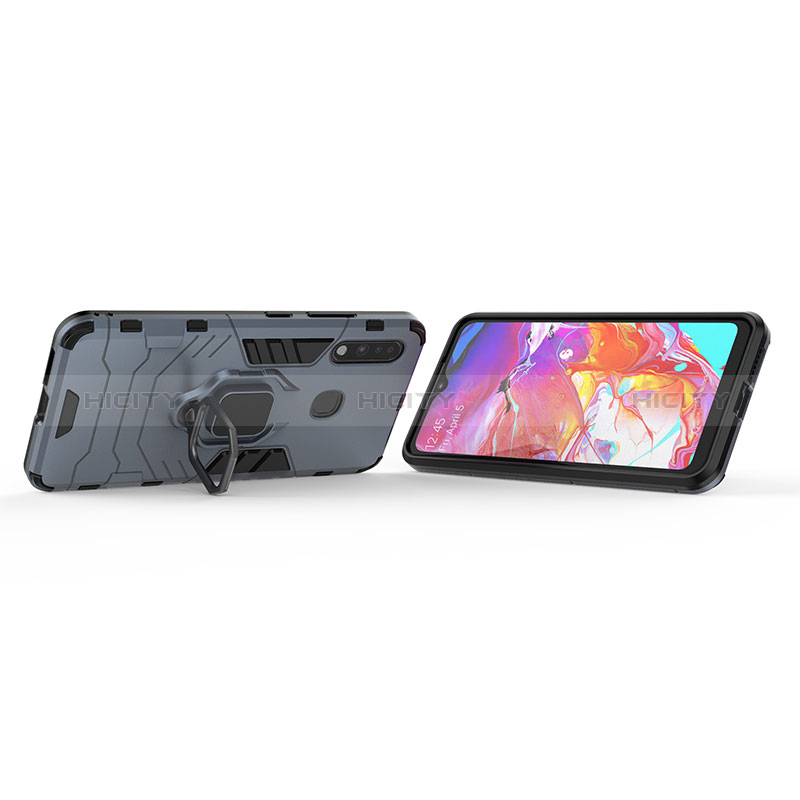 Custodia Silicone e Plastica Opaca Cover con Magnetico Anello Supporto per Samsung Galaxy A70E