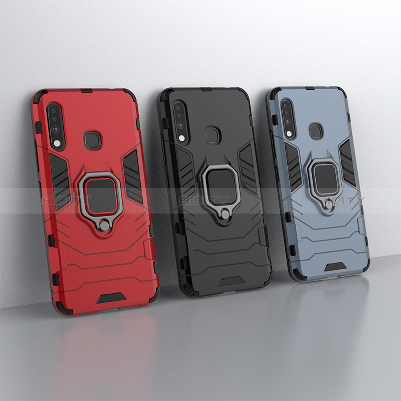 Custodia Silicone e Plastica Opaca Cover con Magnetico Anello Supporto per Samsung Galaxy A70E