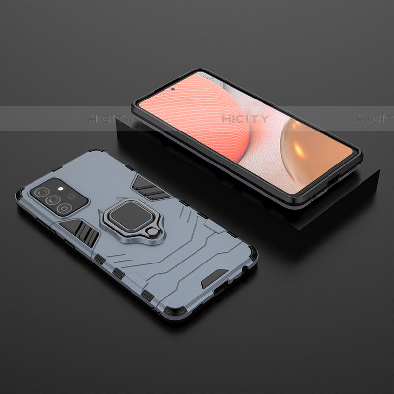 Custodia Silicone e Plastica Opaca Cover con Magnetico Anello Supporto per Samsung Galaxy A72 4G