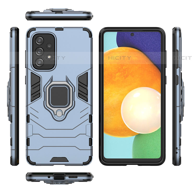 Custodia Silicone e Plastica Opaca Cover con Magnetico Anello Supporto per Samsung Galaxy A73 5G