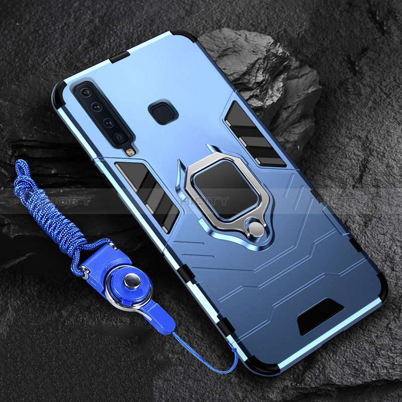 Custodia Silicone e Plastica Opaca Cover con Magnetico Anello Supporto per Samsung Galaxy A9 (2018) A920