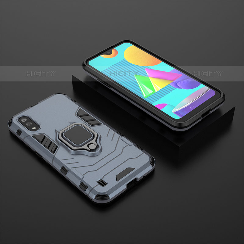 Custodia Silicone e Plastica Opaca Cover con Magnetico Anello Supporto per Samsung Galaxy M01