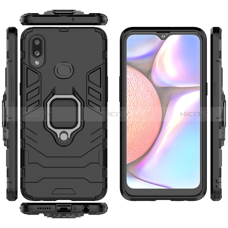 Custodia Silicone e Plastica Opaca Cover con Magnetico Anello Supporto per Samsung Galaxy M01s