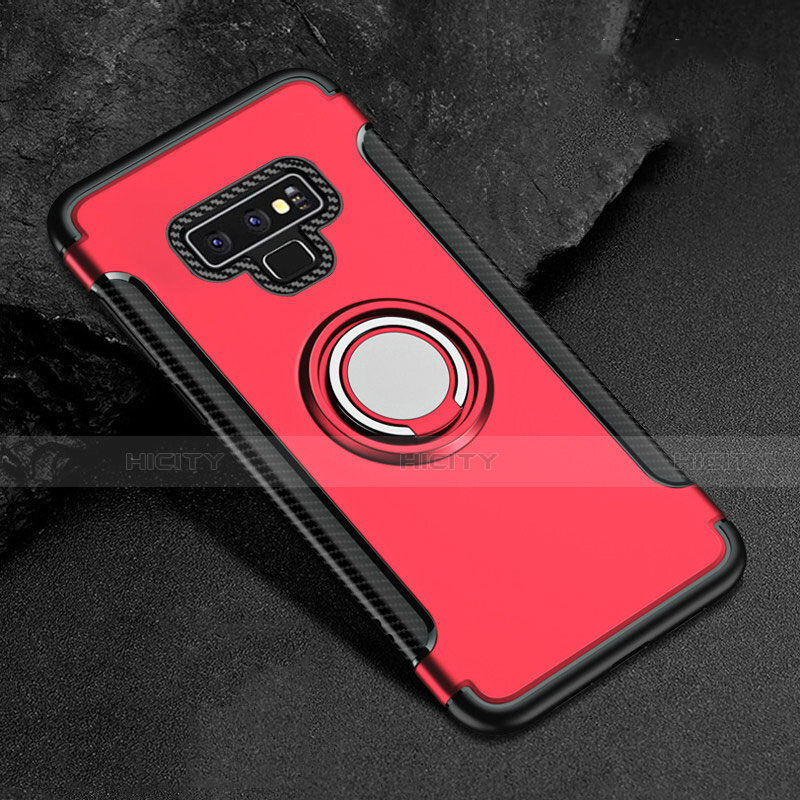 Custodia Silicone e Plastica Opaca Cover con Magnetico Anello Supporto per Samsung Galaxy Note 9