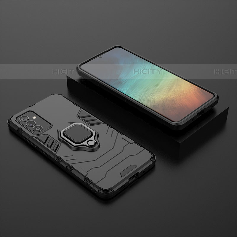 Custodia Silicone e Plastica Opaca Cover con Magnetico Anello Supporto per Samsung Galaxy Quantum4 5G Nero