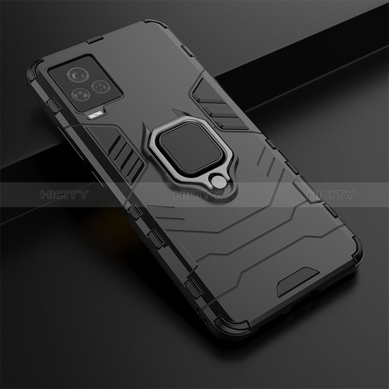 Custodia Silicone e Plastica Opaca Cover con Magnetico Anello Supporto per Vivo iQOO 7 Legend 5G