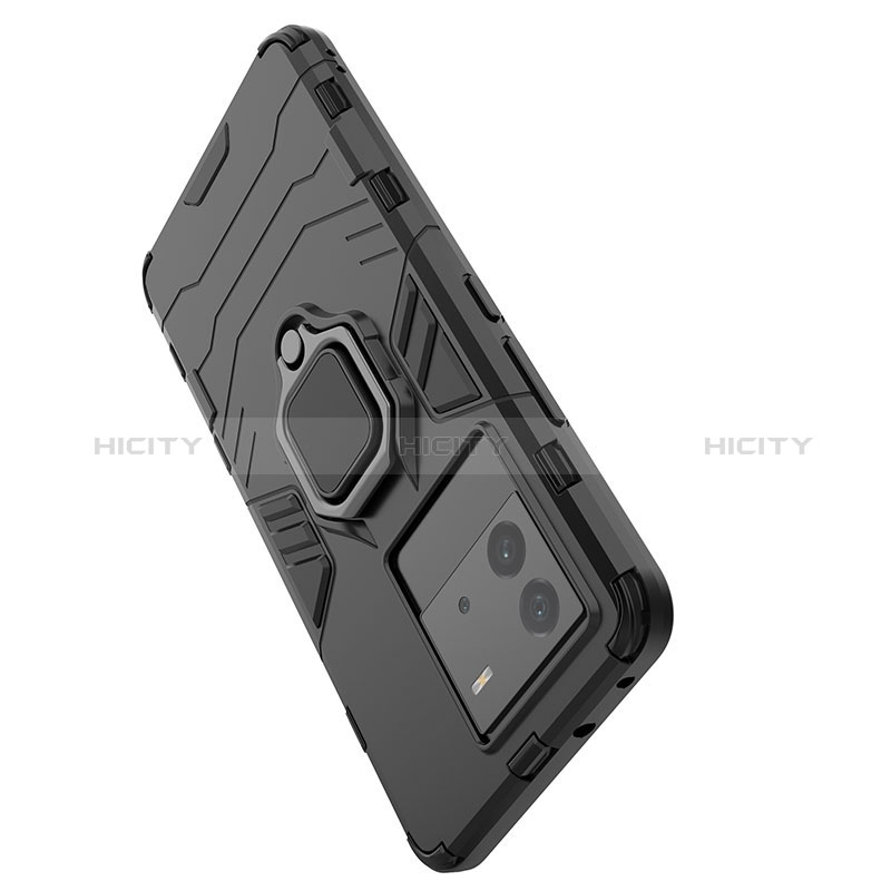 Custodia Silicone e Plastica Opaca Cover con Magnetico Anello Supporto per Vivo iQOO Neo6 SE 5G