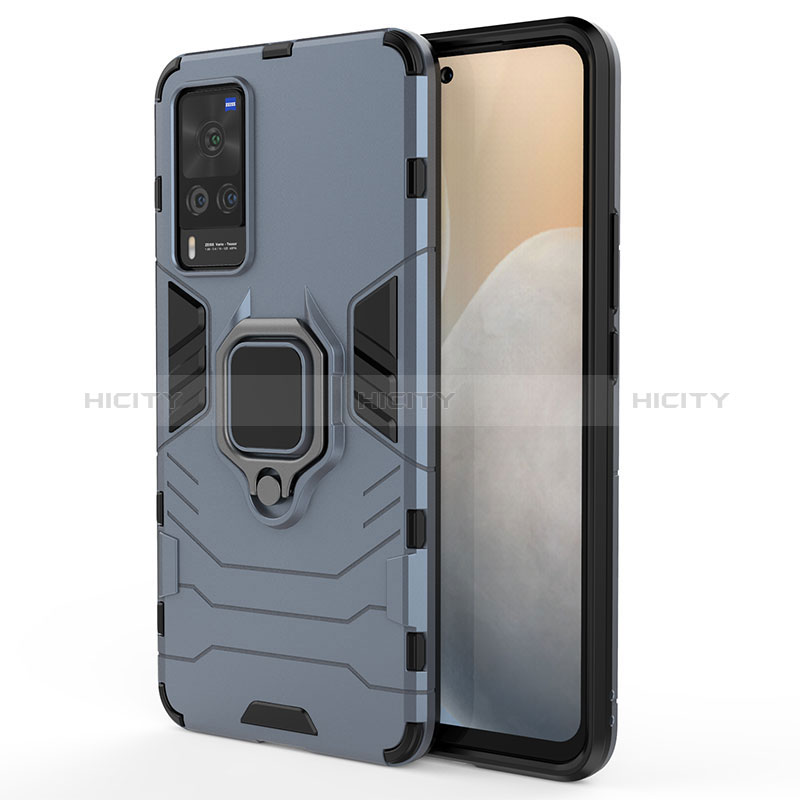 Custodia Silicone e Plastica Opaca Cover con Magnetico Anello Supporto per Vivo X60 Pro 5G