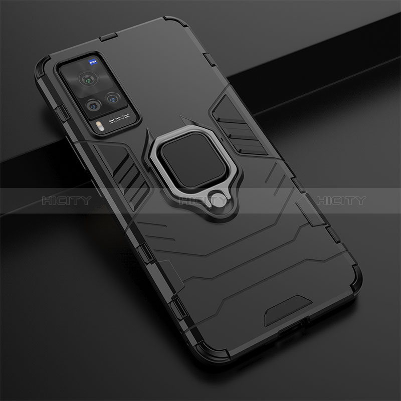 Custodia Silicone e Plastica Opaca Cover con Magnetico Anello Supporto per Vivo X60 Pro 5G