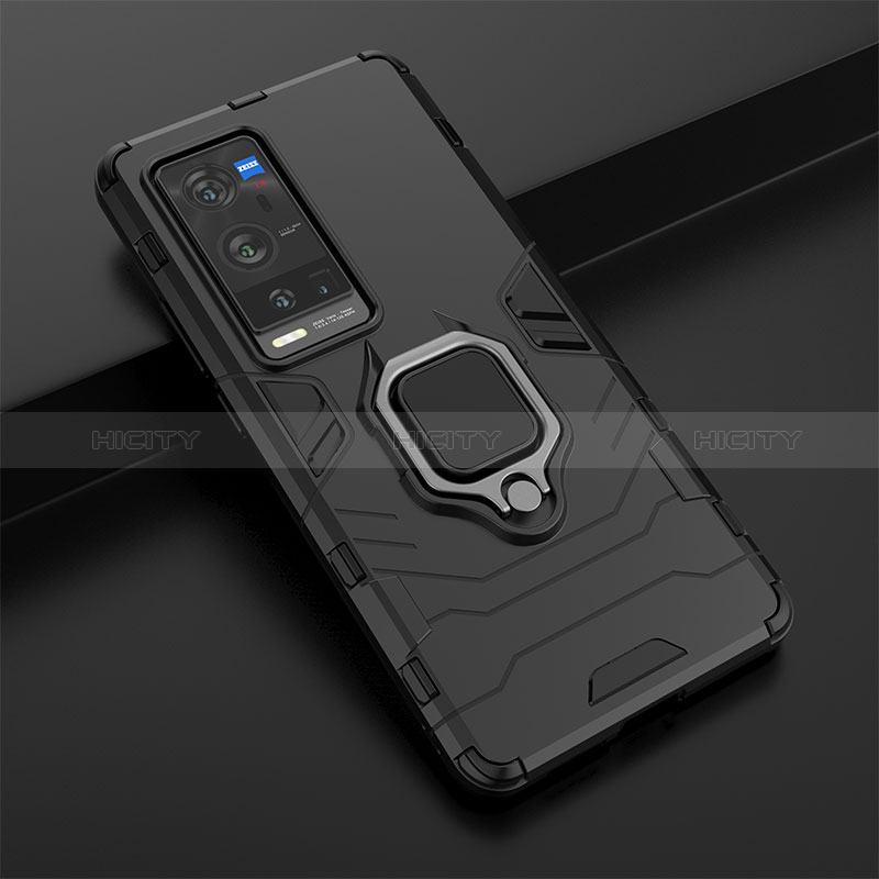 Custodia Silicone e Plastica Opaca Cover con Magnetico Anello Supporto per Vivo X60 Pro+ Plus 5G