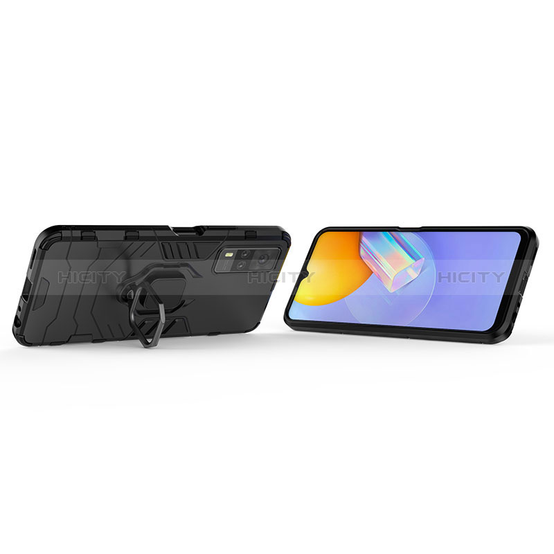Custodia Silicone e Plastica Opaca Cover con Magnetico Anello Supporto per Vivo Y53s NFC