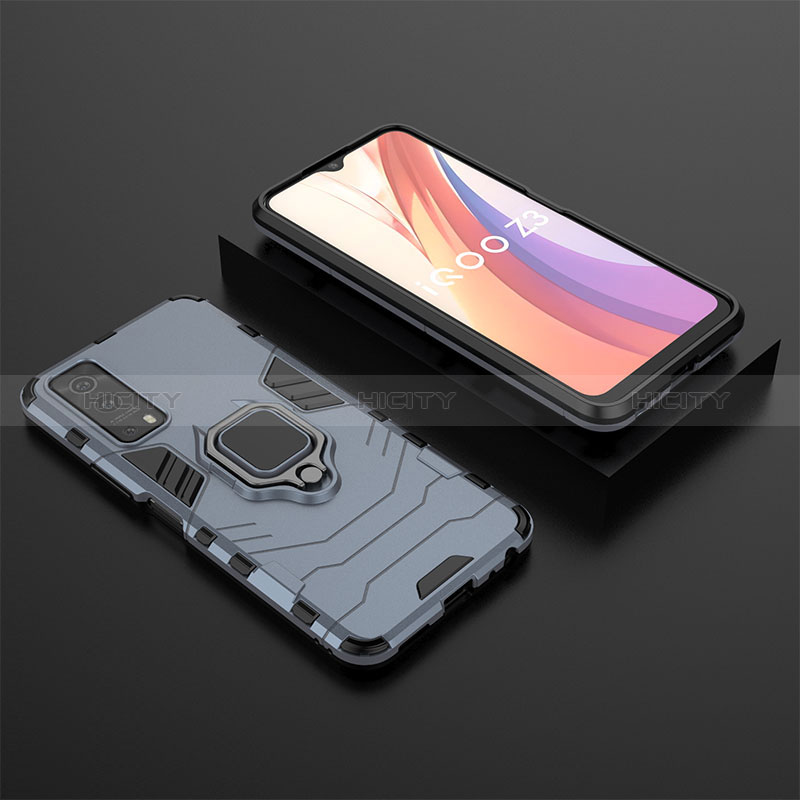 Custodia Silicone e Plastica Opaca Cover con Magnetico Anello Supporto per Vivo Y75s 5G