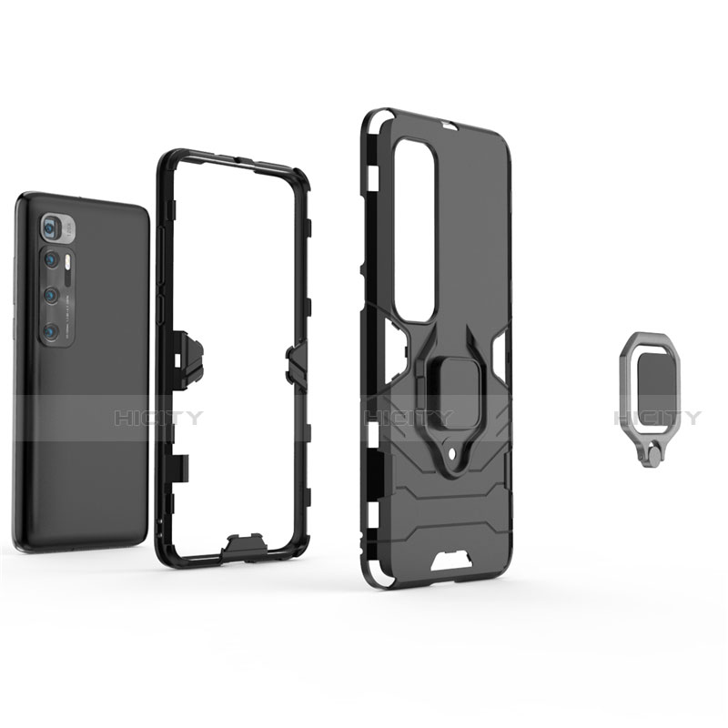 Custodia Silicone e Plastica Opaca Cover con Magnetico Anello Supporto per Xiaomi Mi 10 Ultra