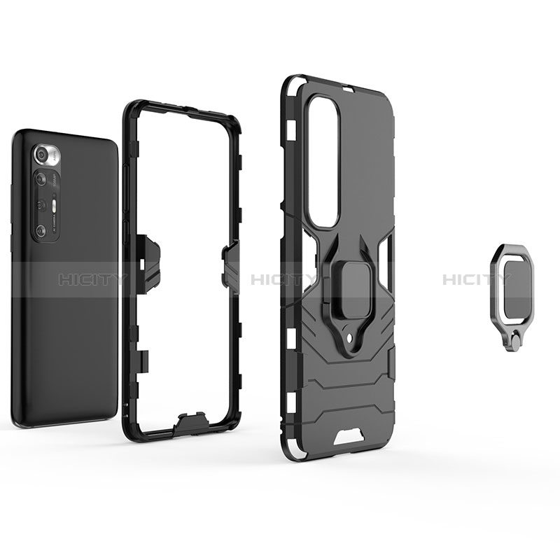 Custodia Silicone e Plastica Opaca Cover con Magnetico Anello Supporto per Xiaomi Mi 10S 5G