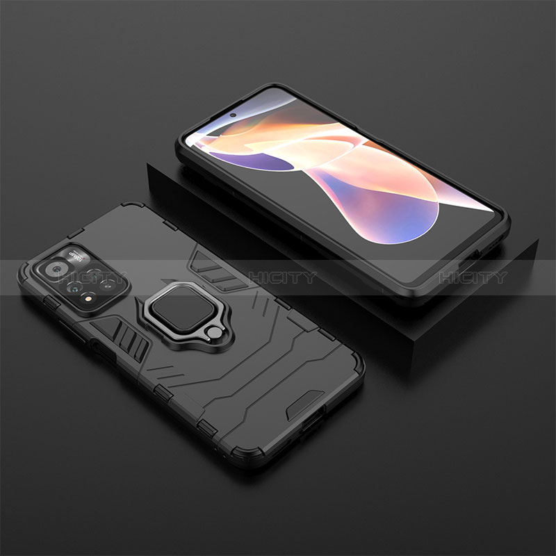 Custodia Silicone e Plastica Opaca Cover con Magnetico Anello Supporto per Xiaomi Mi 11i 5G (2022)