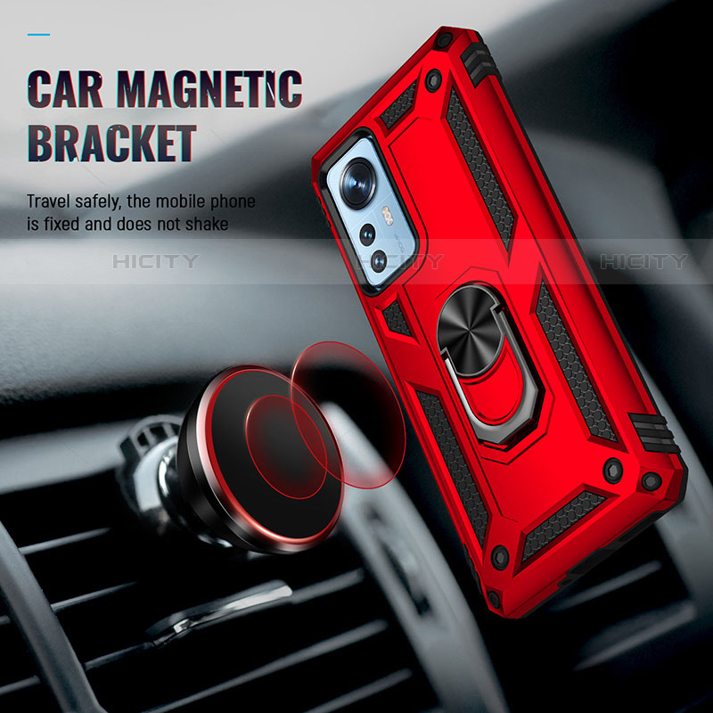 Custodia Silicone e Plastica Opaca Cover con Magnetico Anello Supporto per Xiaomi Mi 12 Pro 5G