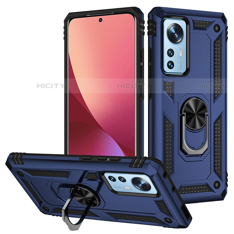 Custodia Silicone e Plastica Opaca Cover con Magnetico Anello Supporto per Xiaomi Mi 12 Pro 5G