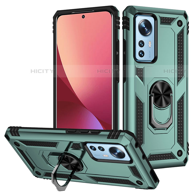 Custodia Silicone e Plastica Opaca Cover con Magnetico Anello Supporto per Xiaomi Mi 12 Pro 5G