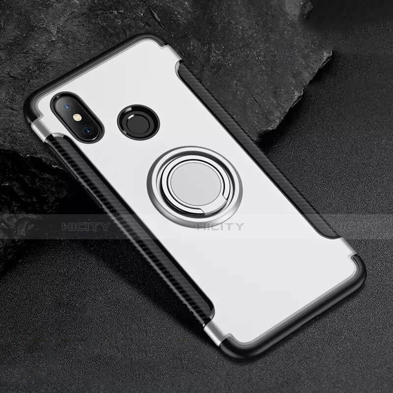 Custodia Silicone e Plastica Opaca Cover con Magnetico Anello Supporto per Xiaomi Mi 8