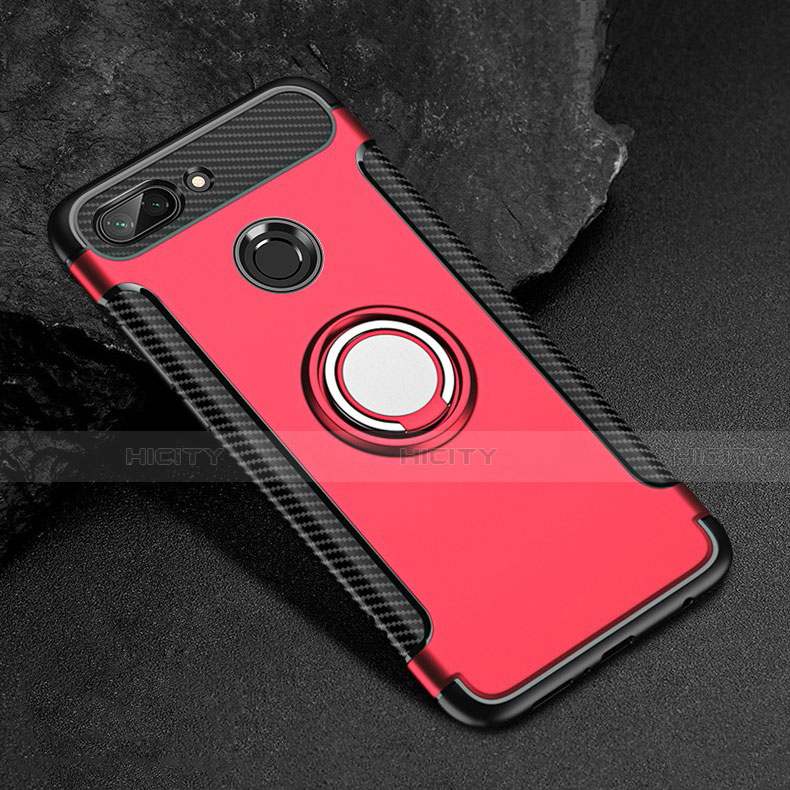 Custodia Silicone e Plastica Opaca Cover con Magnetico Anello Supporto per Xiaomi Mi 8 Lite