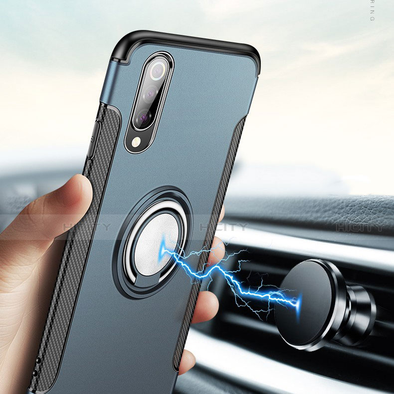 Custodia Silicone e Plastica Opaca Cover con Magnetico Anello Supporto per Xiaomi Mi A3 Lite