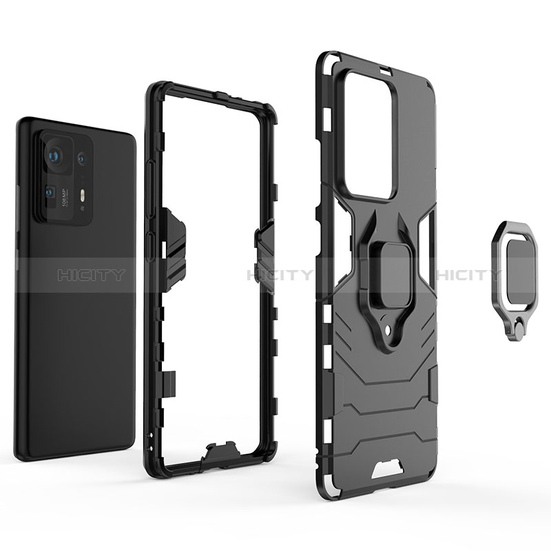 Custodia Silicone e Plastica Opaca Cover con Magnetico Anello Supporto per Xiaomi Mi Mix 4 5G