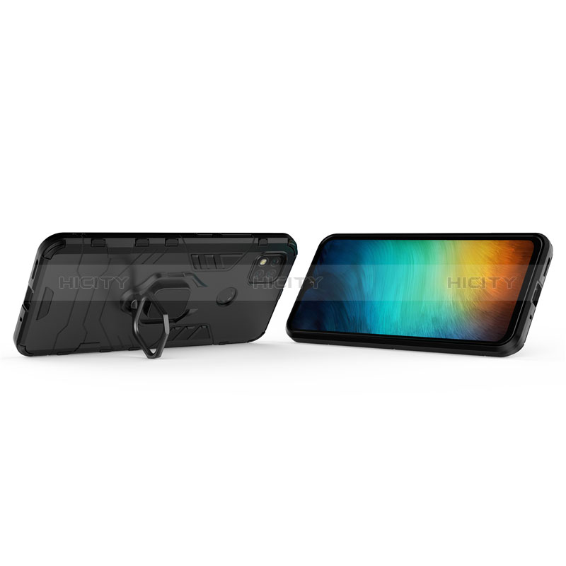 Custodia Silicone e Plastica Opaca Cover con Magnetico Anello Supporto per Xiaomi POCO C3