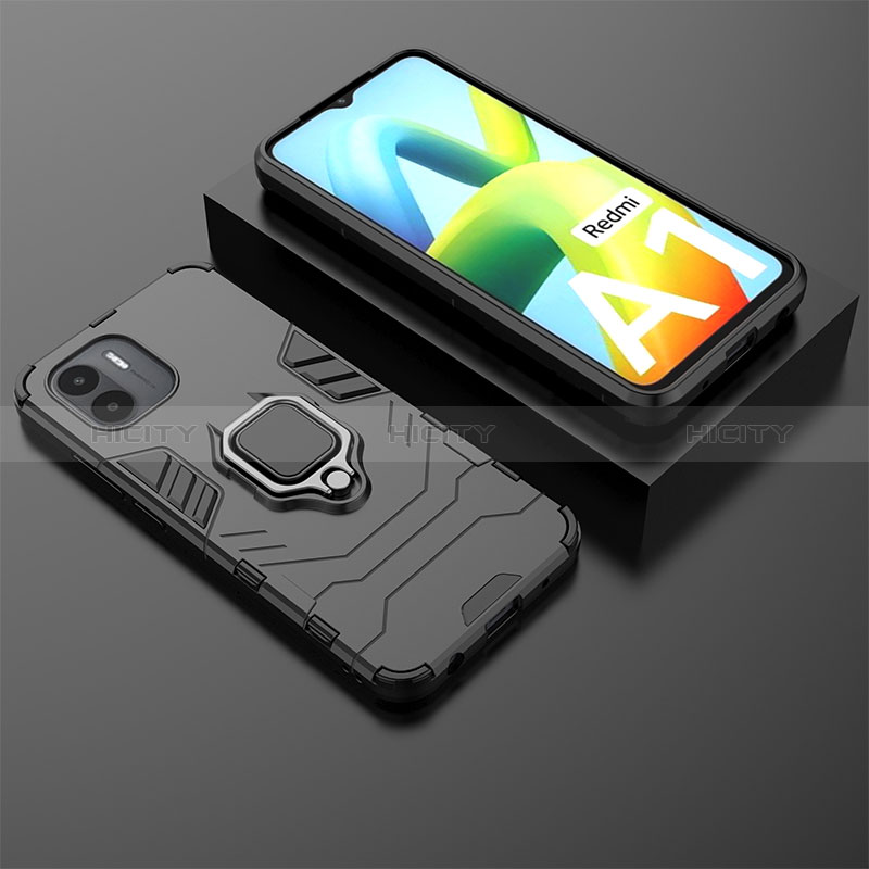 Custodia Silicone e Plastica Opaca Cover con Magnetico Anello Supporto per Xiaomi Poco C50