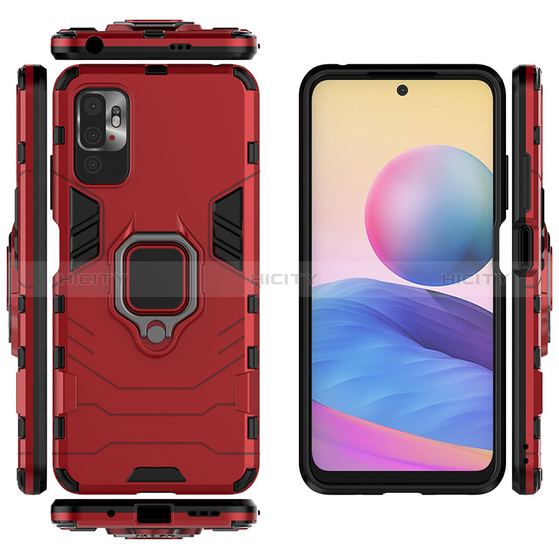 Custodia Silicone e Plastica Opaca Cover con Magnetico Anello Supporto per Xiaomi POCO M3 Pro 5G