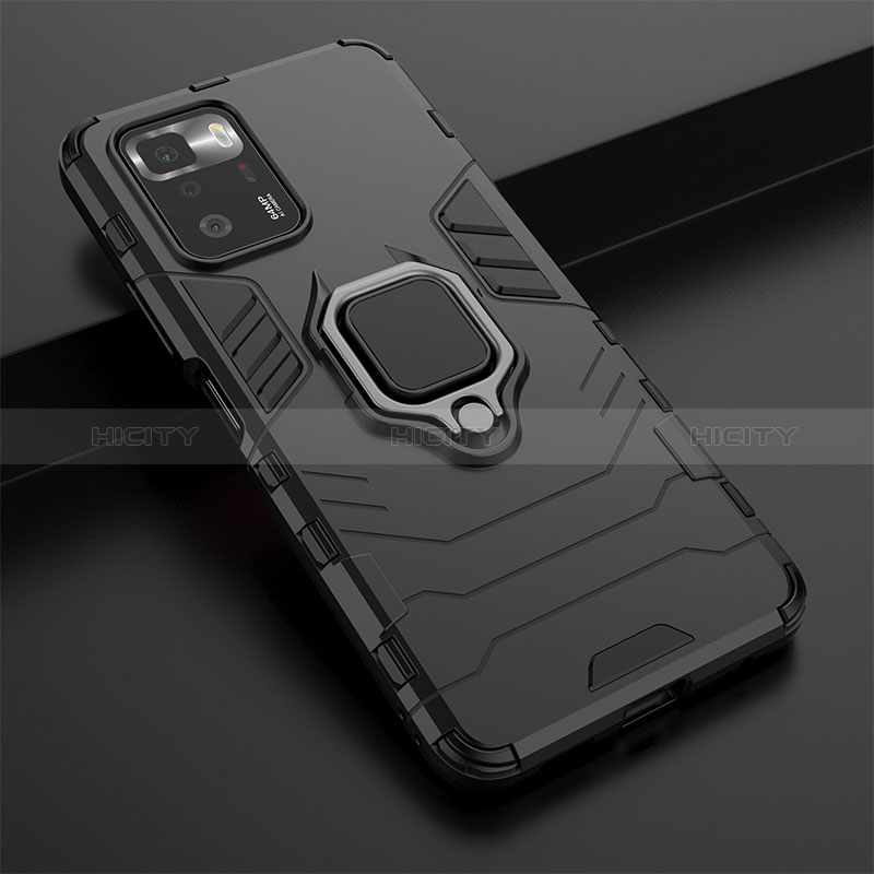 Custodia Silicone e Plastica Opaca Cover con Magnetico Anello Supporto per Xiaomi Poco X3 GT 5G