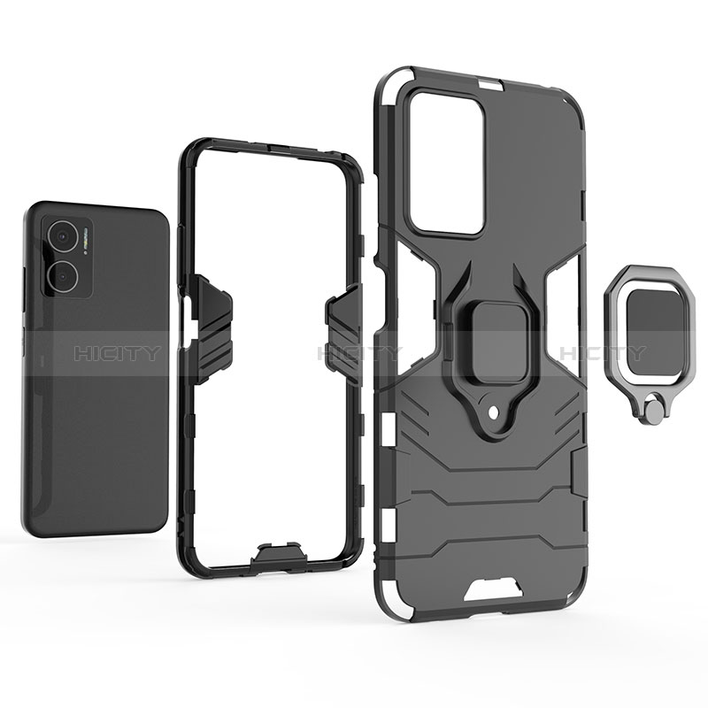 Custodia Silicone e Plastica Opaca Cover con Magnetico Anello Supporto per Xiaomi Redmi 10 Prime Plus 5G