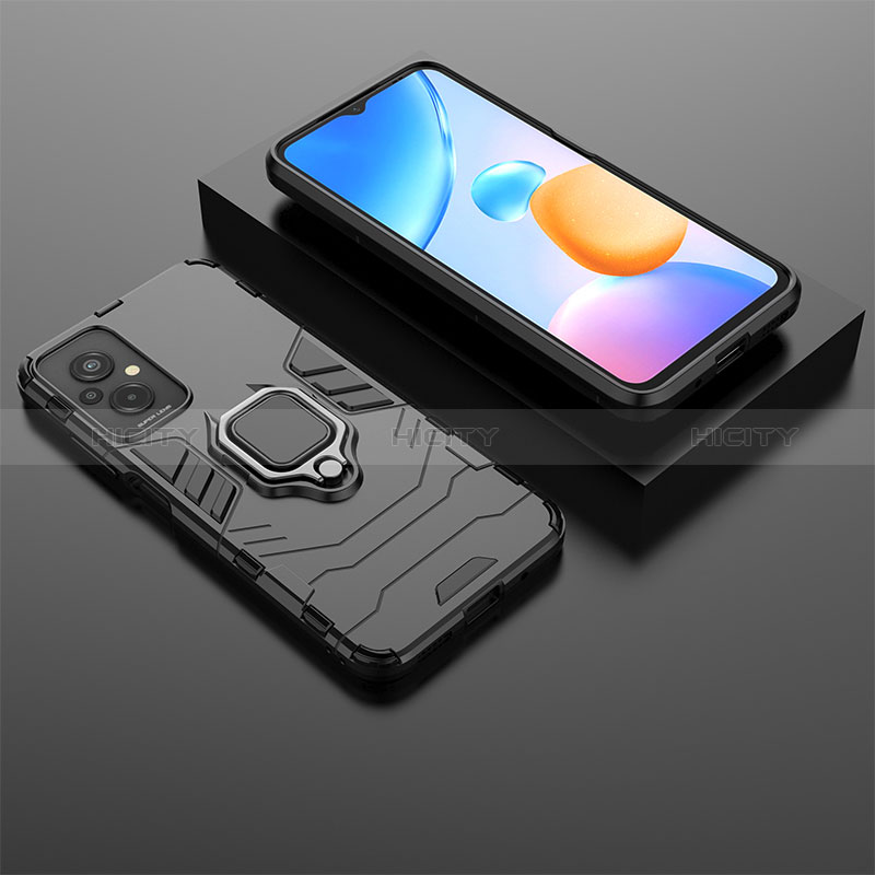 Custodia Silicone e Plastica Opaca Cover con Magnetico Anello Supporto per Xiaomi Redmi 11 Prime 4G