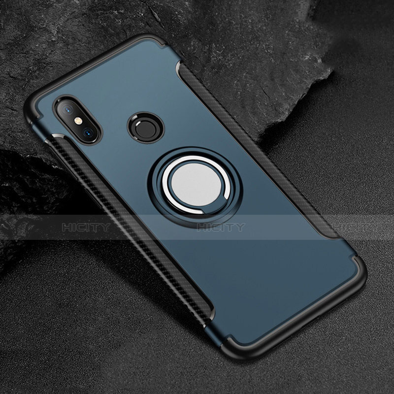 Custodia Silicone e Plastica Opaca Cover con Magnetico Anello Supporto per Xiaomi Redmi 6 Pro