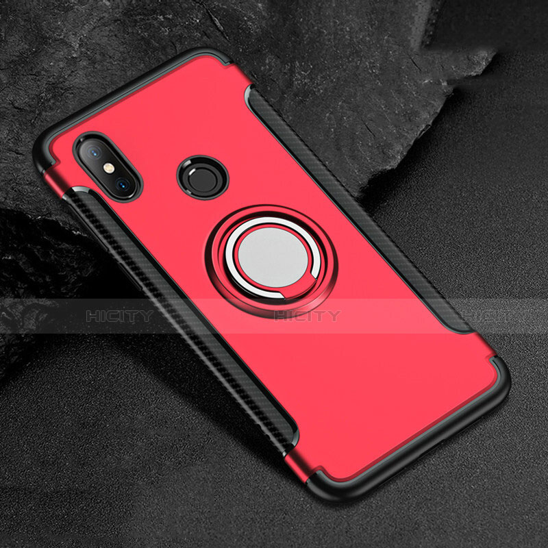 Custodia Silicone e Plastica Opaca Cover con Magnetico Anello Supporto per Xiaomi Redmi 6 Pro