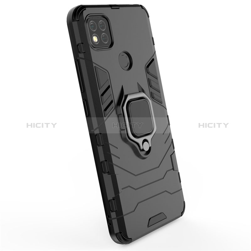 Custodia Silicone e Plastica Opaca Cover con Magnetico Anello Supporto per Xiaomi Redmi 9 Activ