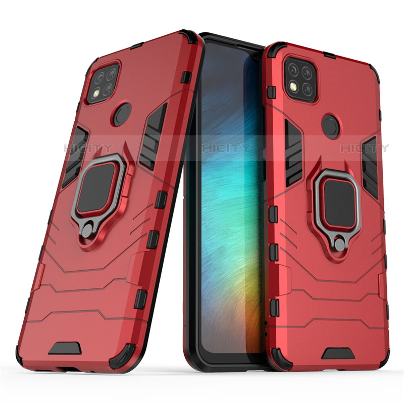 Custodia Silicone e Plastica Opaca Cover con Magnetico Anello Supporto per Xiaomi Redmi 9C