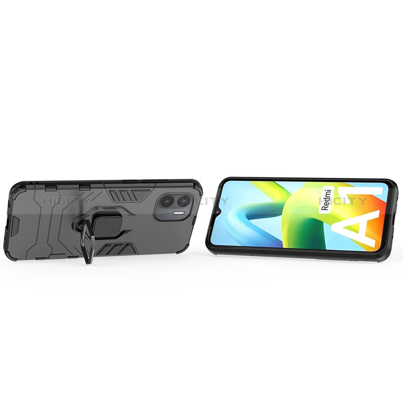 Custodia Silicone e Plastica Opaca Cover con Magnetico Anello Supporto per Xiaomi Redmi A1