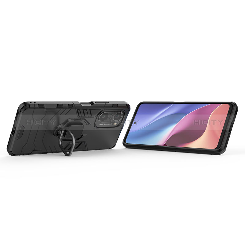 Custodia Silicone e Plastica Opaca Cover con Magnetico Anello Supporto per Xiaomi Redmi K40 5G