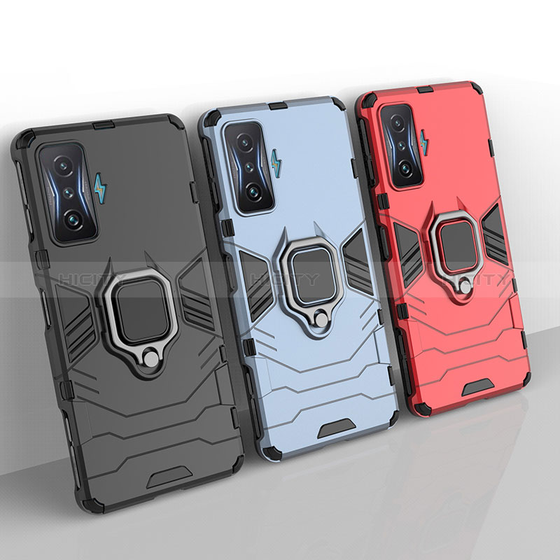 Custodia Silicone e Plastica Opaca Cover con Magnetico Anello Supporto per Xiaomi Redmi K50 Gaming 5G