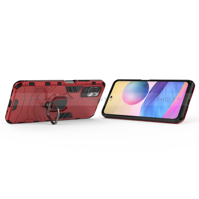 Custodia Silicone e Plastica Opaca Cover con Magnetico Anello Supporto per Xiaomi Redmi Note 10 5G