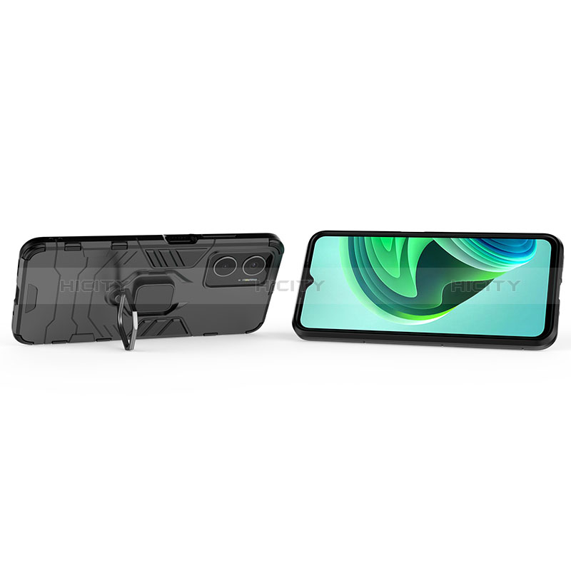 Custodia Silicone e Plastica Opaca Cover con Magnetico Anello Supporto per Xiaomi Redmi Note 11E 5G