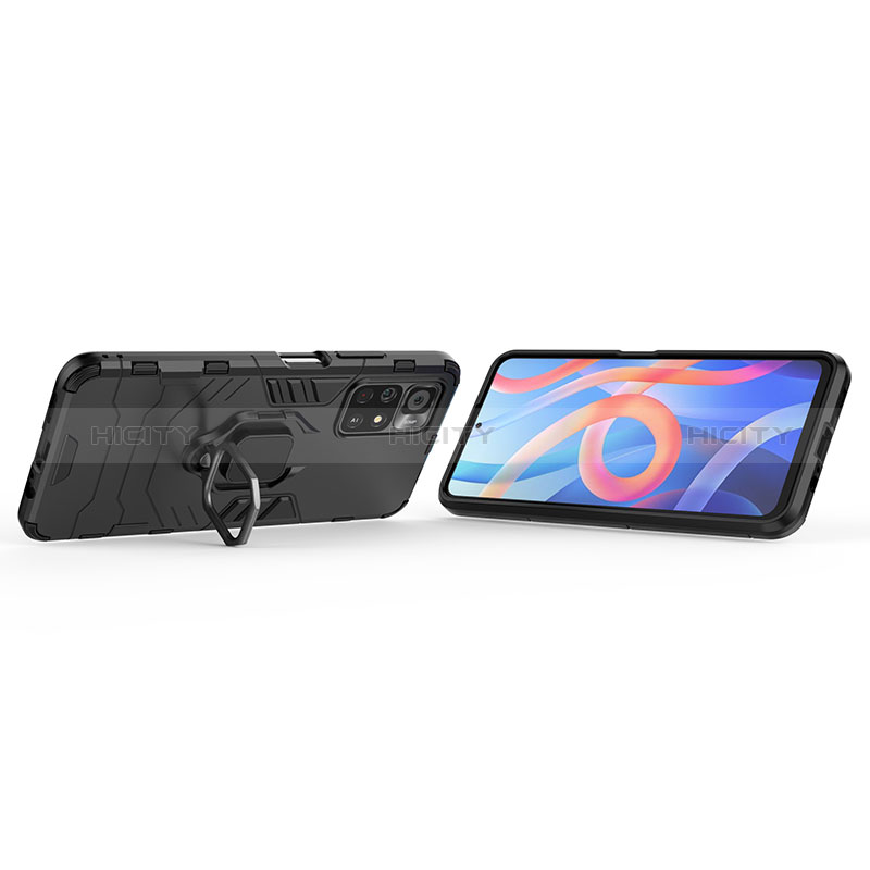 Custodia Silicone e Plastica Opaca Cover con Magnetico Anello Supporto per Xiaomi Redmi Note 11S 5G