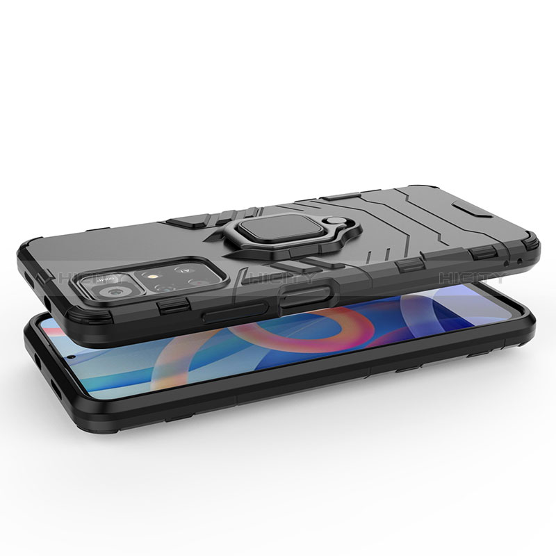 Custodia Silicone e Plastica Opaca Cover con Magnetico Anello Supporto per Xiaomi Redmi Note 11T 5G