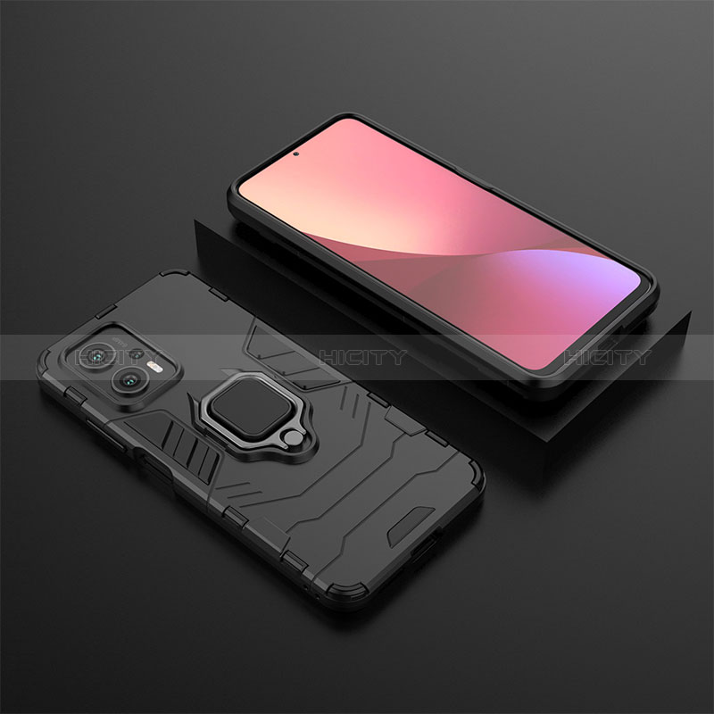 Custodia Silicone e Plastica Opaca Cover con Magnetico Anello Supporto per Xiaomi Redmi Note 11T Pro 5G