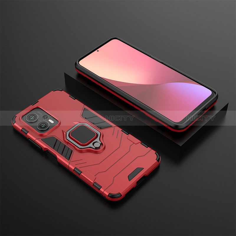 Custodia Silicone e Plastica Opaca Cover con Magnetico Anello Supporto per Xiaomi Redmi Note 11T Pro 5G