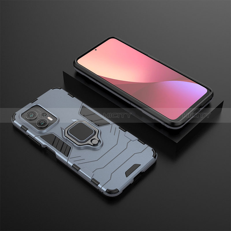 Custodia Silicone e Plastica Opaca Cover con Magnetico Anello Supporto per Xiaomi Redmi Note 11T Pro+ Plus 5G