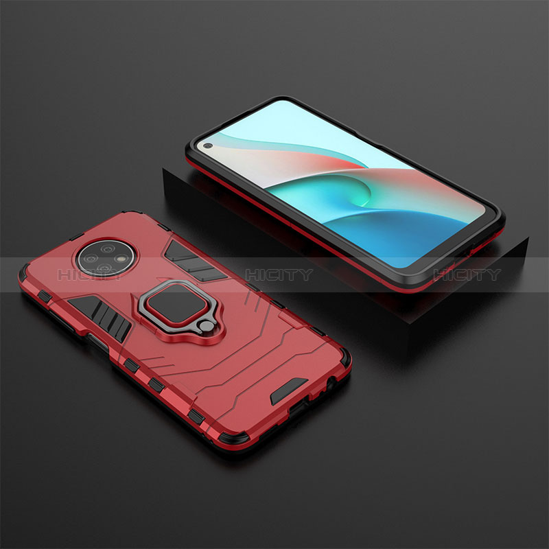 Custodia Silicone e Plastica Opaca Cover con Magnetico Anello Supporto per Xiaomi Redmi Note 9T 5G
