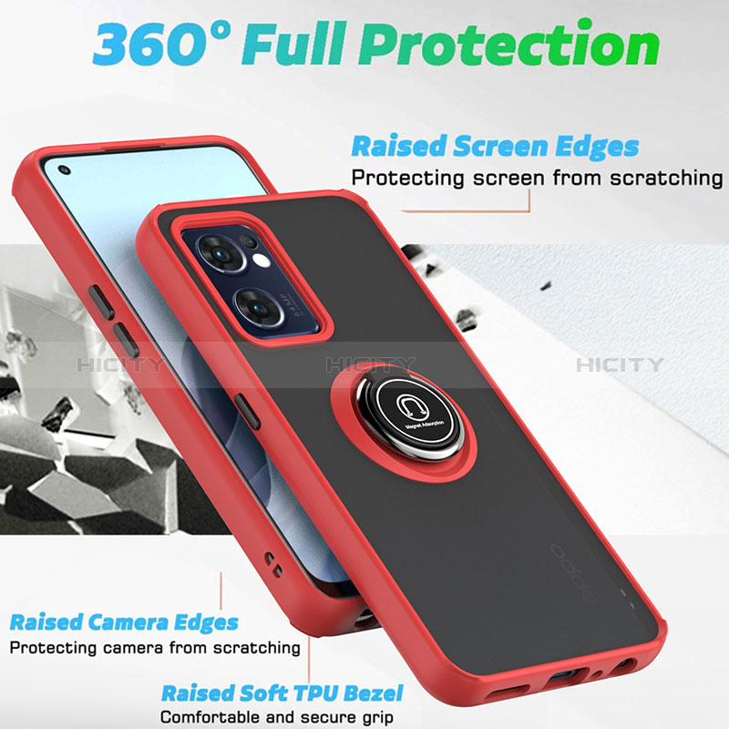 Custodia Silicone e Plastica Opaca Cover con Magnetico Anello Supporto QW1 per OnePlus Nord CE 2 5G