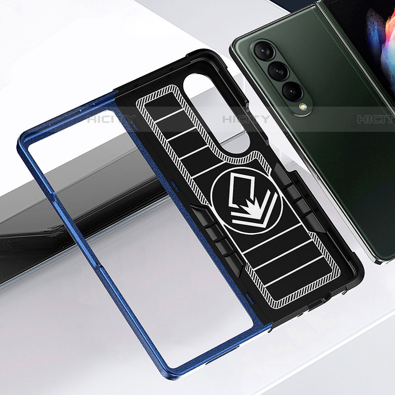 Custodia Silicone e Plastica Opaca Cover con Magnetico Anello Supporto QW1 per Samsung Galaxy Z Fold4 5G